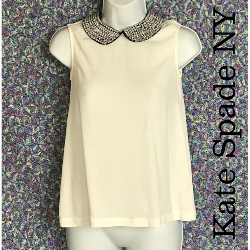 Kate Spade New York White Embellished Top